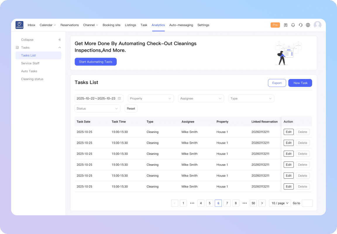 Intelligent Cleaning Task Management